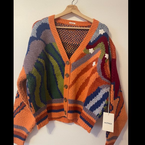 NWT MOTHER The Button Cardigan (Good Trip) - Picture 7 of 14